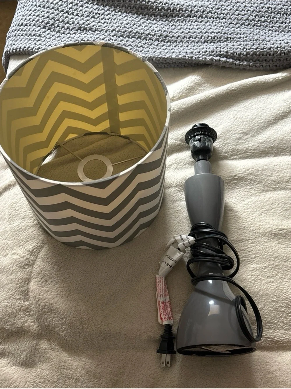 Target Gray Chevron Lamp Shade with Gray Gloss Table Lamp